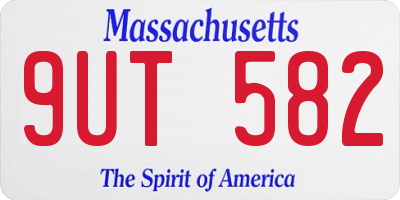 MA license plate 9UT582