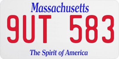 MA license plate 9UT583