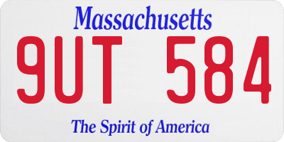 MA license plate 9UT584