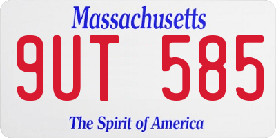 MA license plate 9UT585