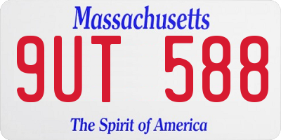 MA license plate 9UT588
