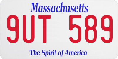 MA license plate 9UT589