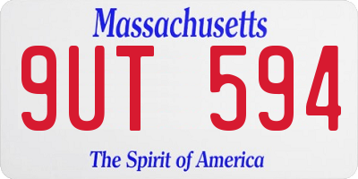 MA license plate 9UT594