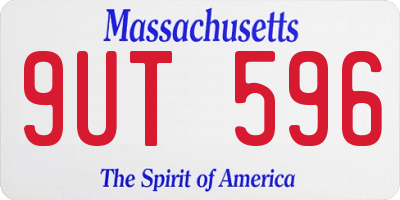 MA license plate 9UT596