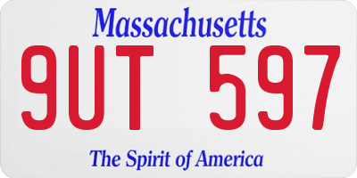 MA license plate 9UT597