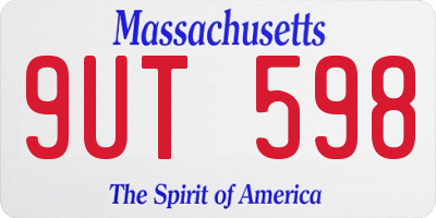 MA license plate 9UT598