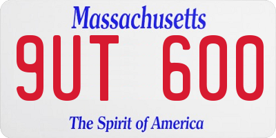MA license plate 9UT600