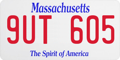 MA license plate 9UT605