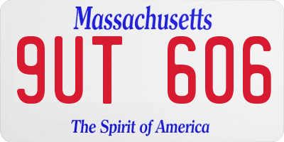 MA license plate 9UT606