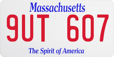 MA license plate 9UT607