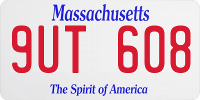MA license plate 9UT608
