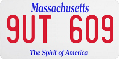 MA license plate 9UT609