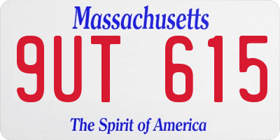 MA license plate 9UT615