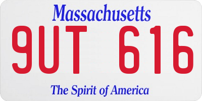 MA license plate 9UT616
