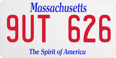 MA license plate 9UT626