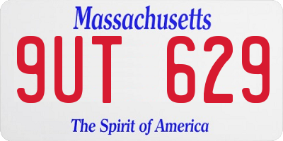 MA license plate 9UT629