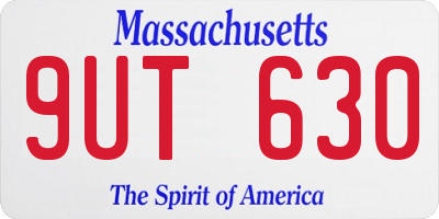 MA license plate 9UT630