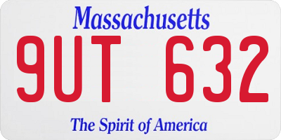 MA license plate 9UT632