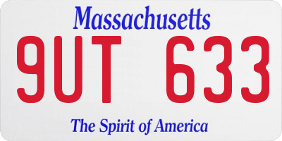 MA license plate 9UT633