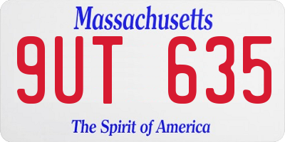 MA license plate 9UT635