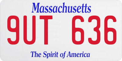 MA license plate 9UT636
