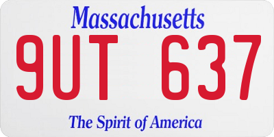 MA license plate 9UT637