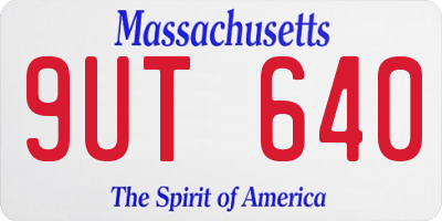 MA license plate 9UT640