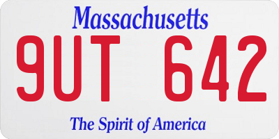 MA license plate 9UT642
