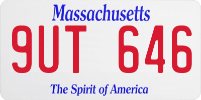 MA license plate 9UT646