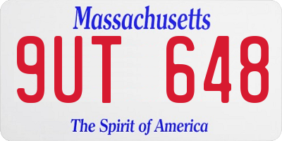 MA license plate 9UT648
