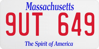 MA license plate 9UT649