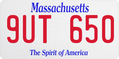 MA license plate 9UT650
