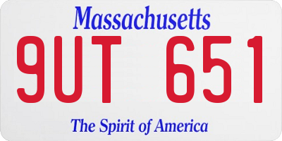 MA license plate 9UT651