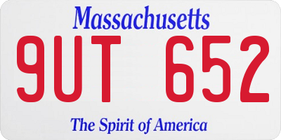 MA license plate 9UT652