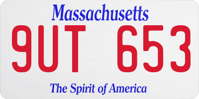 MA license plate 9UT653
