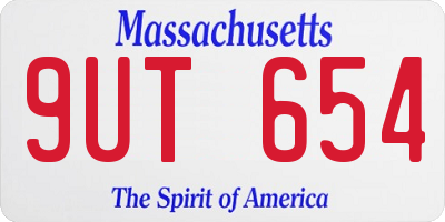 MA license plate 9UT654