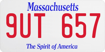 MA license plate 9UT657