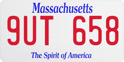 MA license plate 9UT658