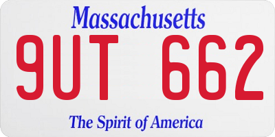 MA license plate 9UT662