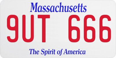 MA license plate 9UT666