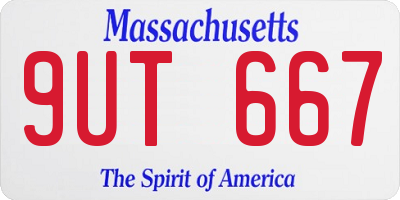 MA license plate 9UT667