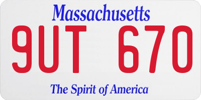 MA license plate 9UT670