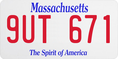 MA license plate 9UT671