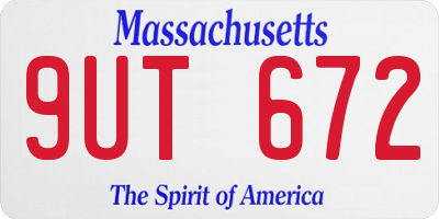 MA license plate 9UT672