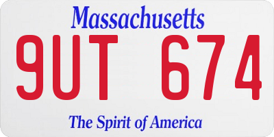 MA license plate 9UT674
