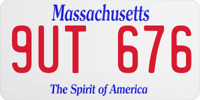 MA license plate 9UT676