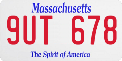 MA license plate 9UT678