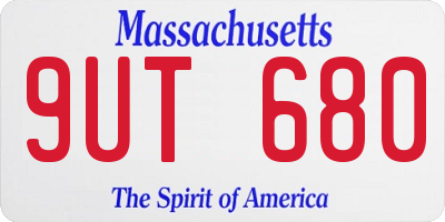 MA license plate 9UT680