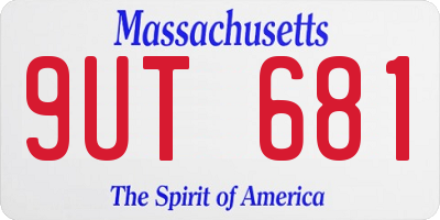 MA license plate 9UT681