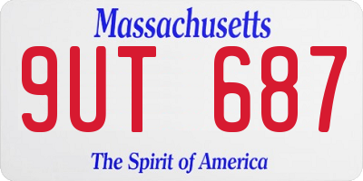 MA license plate 9UT687